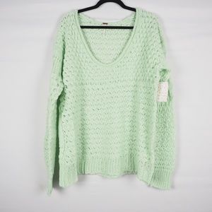Free People Crashing Waves Pullover Mint Green